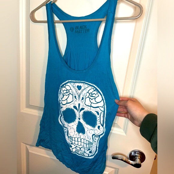 Blue candy skull tank - Picture 1 of 1